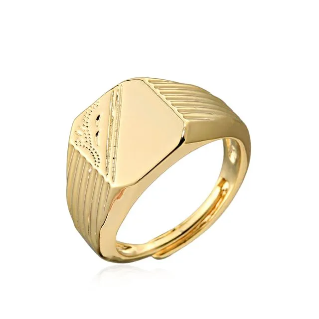 Gold Square Signet Ring