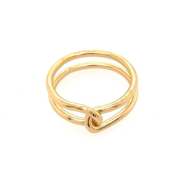 Ring »CONNECTED« - Brass: 18ct Yellow Gold