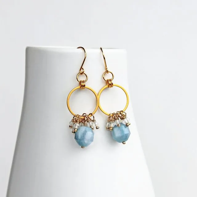 Aquamarine Blue Drop Earrings