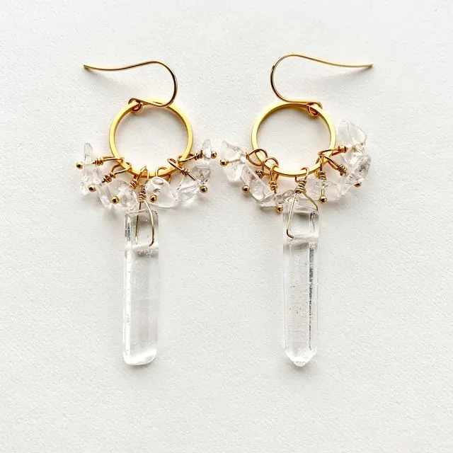 Boho Crystal Cluster Earrings