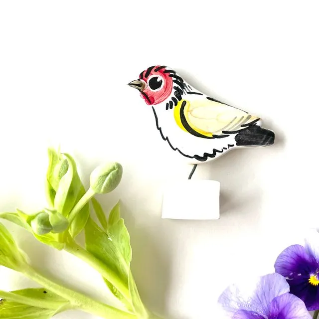 Goldfinch pottery ornament