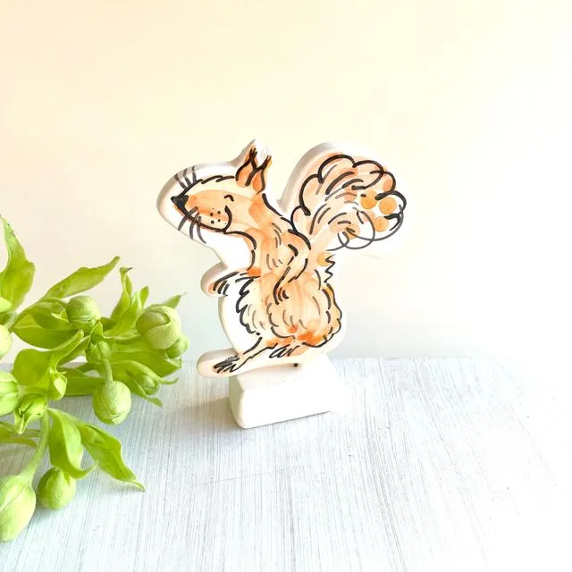 Red Squirrel pottery ornament