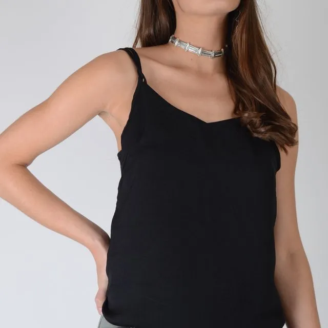 Lovemystyle Black Cami Vest Top With Double Strap