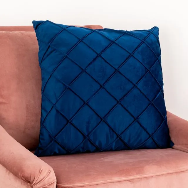 Diamond Blue Velvet Cushion