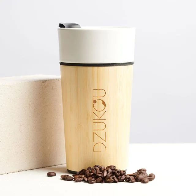 Dzukou Mount Fuji - Ceramic Coffee Travel Mug with Bamboo - Coffee To Go Cup - Coffee Travel Mug - Ceramic Coffee Cup with Bamboo - 450 ml