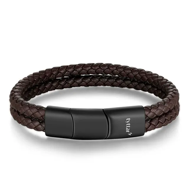 Leather Bracelet Double - Brown