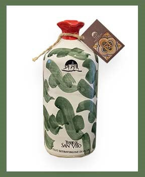 Green Pattern Terracotta Jar – extra virgin olive oil (Case of 6)