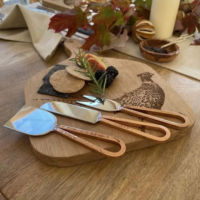 3 Copper Cheese Knives