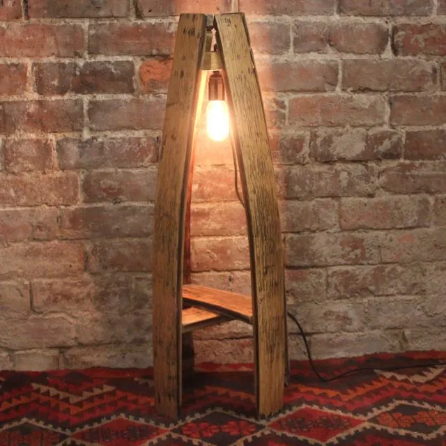 Oak Whisky Barrel Stave Floor Lamp