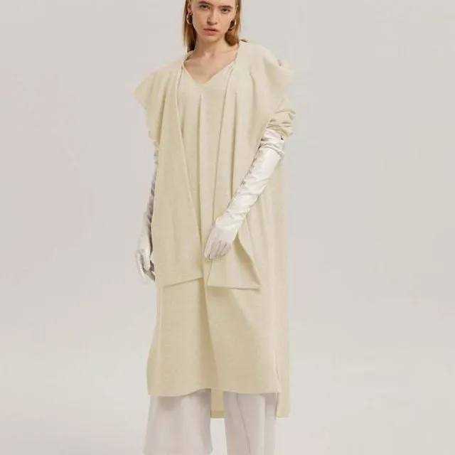 Hooded Sweat Dress Ivory