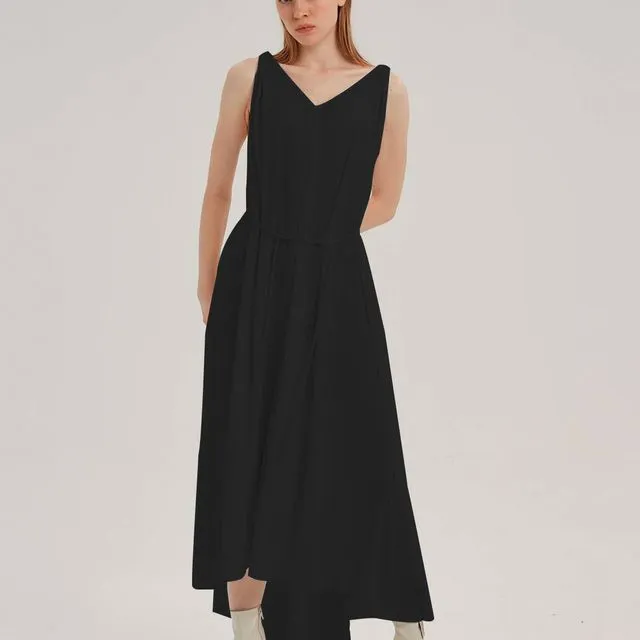 Sleeveless Open-Back Maxi Dress Black