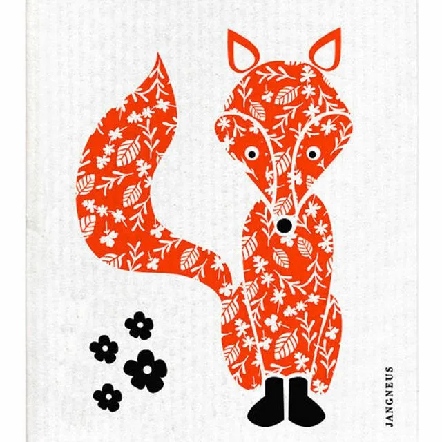 Swedish Dishcloth - Fox - Orange