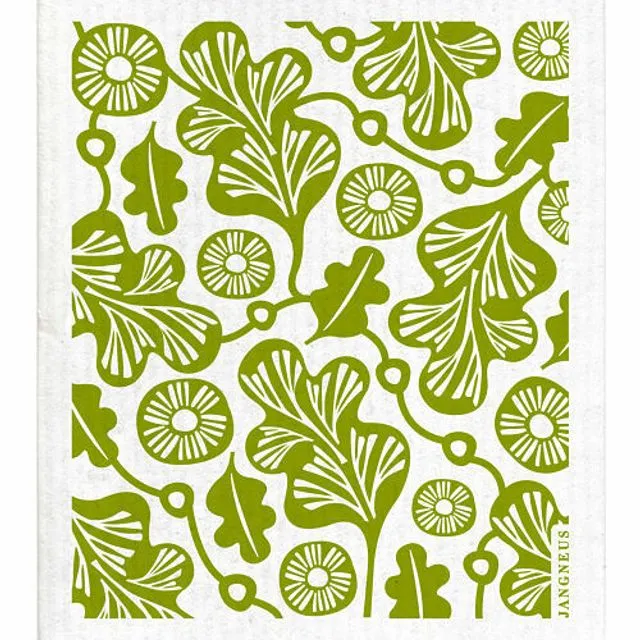 Swedish Dishcloth - Oak Leaf - Green