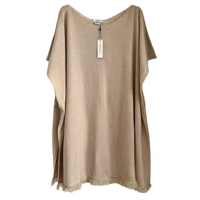 Cashmere Resort poncho with fringes