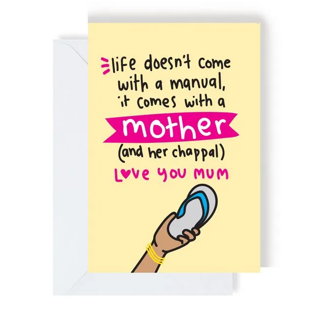 Mum & Her Chappal Greeting Card