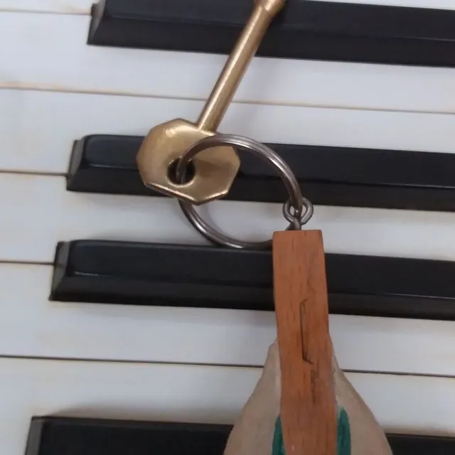 Piano Hammer Key Ring Green