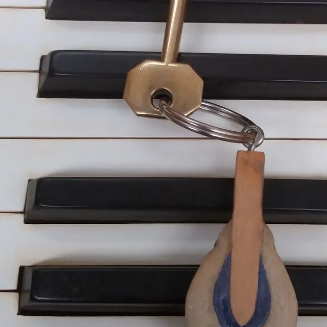 Piano Hammer Key Ring Blue