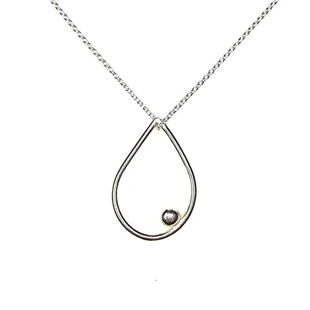 Silver Iris Pendant Necklace - large