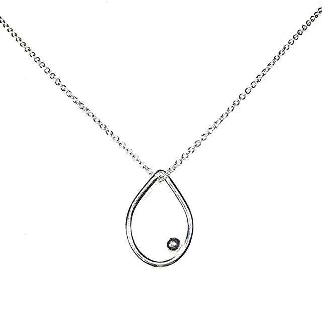 Silver Iris Pendant Necklace - medium
