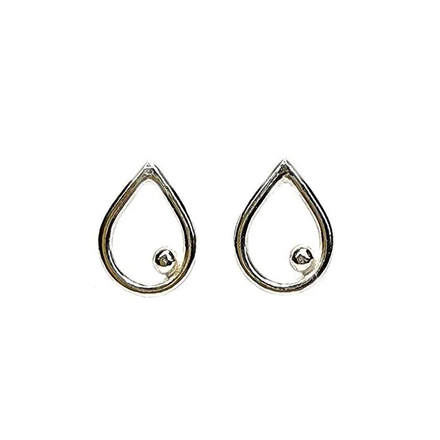 Silver Iris Stud Earrings - small