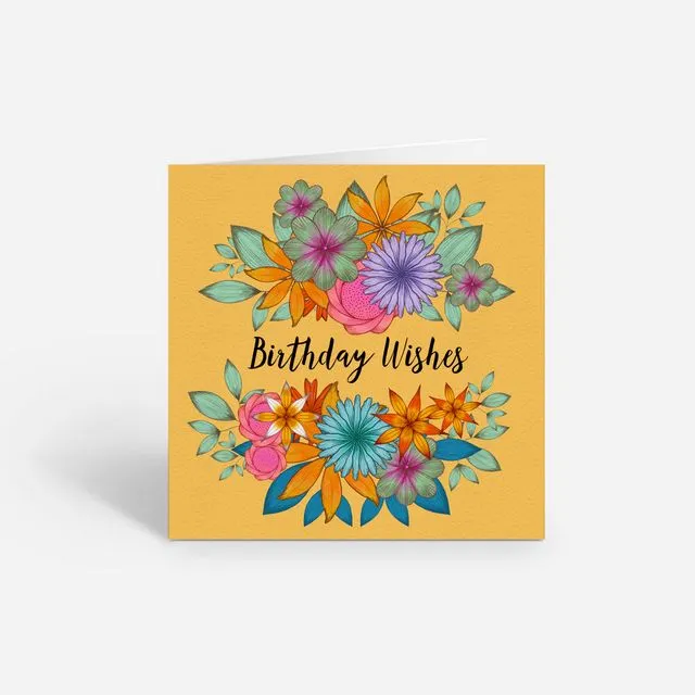 Birthday Wishes Yellow Greeting Card