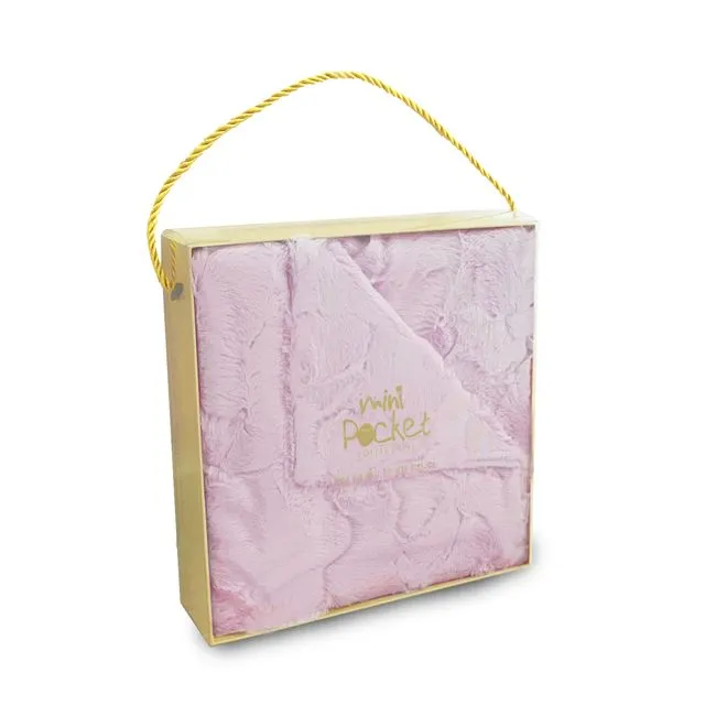 FAUX FUR CLASSIC BABY BLANKET IN GIFT BOX PINK (MPB4)