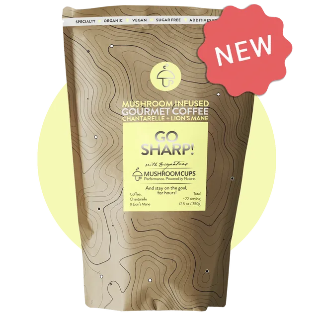 Go Sharp – Gourmet Ground Coffee with Lion's Mane and Chanterelle (Case of 10 Pouch)