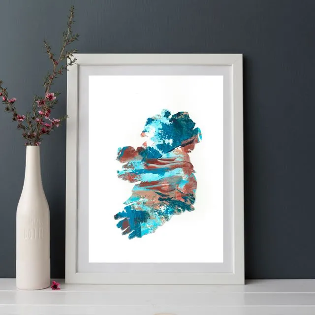 Abstract Art Map of Ireland Giclée Fine Art Print