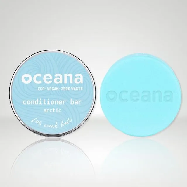 Oceana Solid Conditioner Bar + Aluminium Can. For Split Ends, Vegan, Handmade, Sulfates Free, Plastic Free