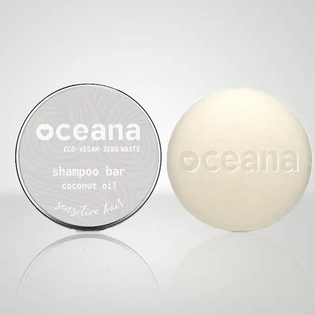 Oceana Solid Shampoo Bar + Aluminium Can. For Dry Hair, Vegan, Handmade, without Sulfates Free, Plastic Free