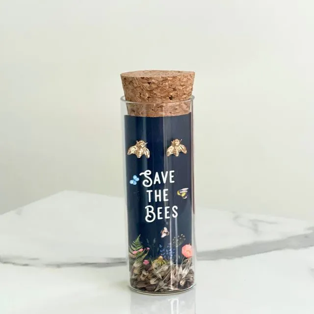 Save the Bees Stud Earrings + Bee Friendly Wildflower Mix
