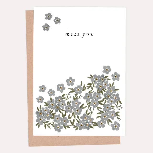 Miss You Forget-me-Not Greeting Card