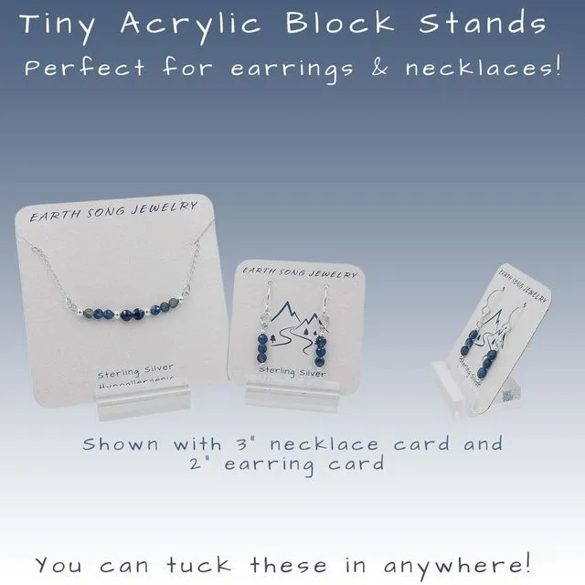 Tiny Acrylic Block Stand ~ Earring And Necklace Product Card Display ~ Small Jewelry Display ~ Tiny Footprint ~ Perfect For Counter Space!
