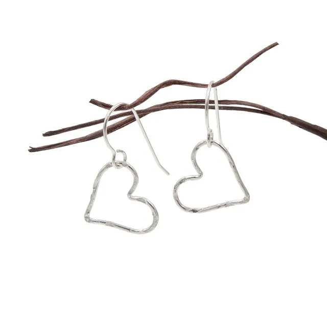 Hammered Hearts ~ Handmade Sterling Silver Earrings ~ Perfect For Valentine's Day, Anniversary, Mother's Day ~ Made in Colorado, USA ~ Hypoallergenic