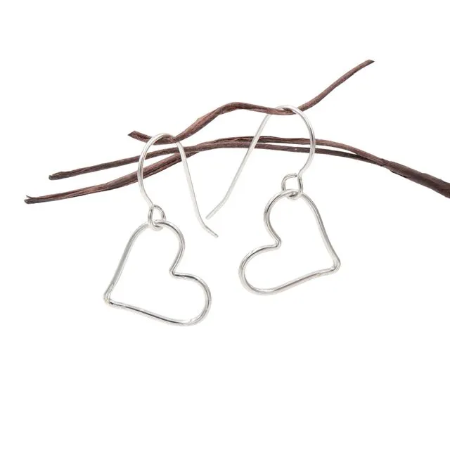 Dangling Hearts ~ Handmade Sterling Silver Earrings ~ Perfect For Valentine's Day, Anniversary, Mother's Day ~ Made in Colorado, USA ~ Hypoallergenic