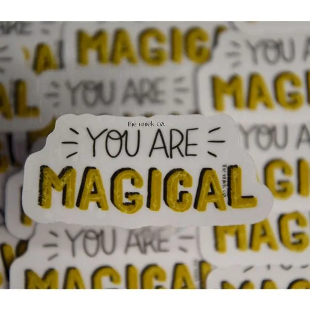 You are magical transparent sticker - motivational boho sticker, fall, empowering lettering, water-and scratchproof sticker, halloween decal