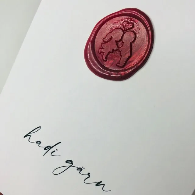 Hadi gärn - minimal modern love card with wax seal and Swiss German quote Red