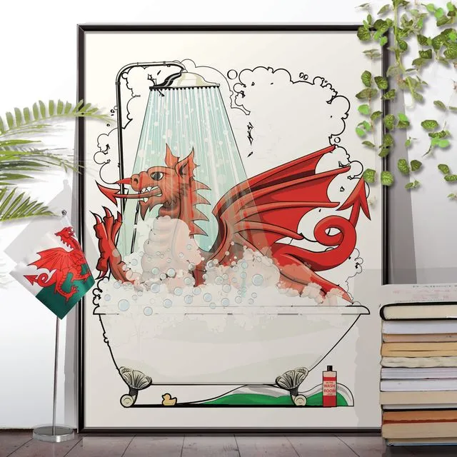 Welsh Dragon in the Bath, Funny Bathroom Humour