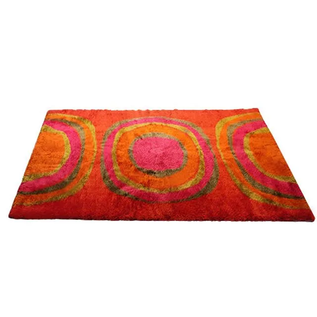 1970s Gorgeous Space Age Rug in Wool. Made in Italy