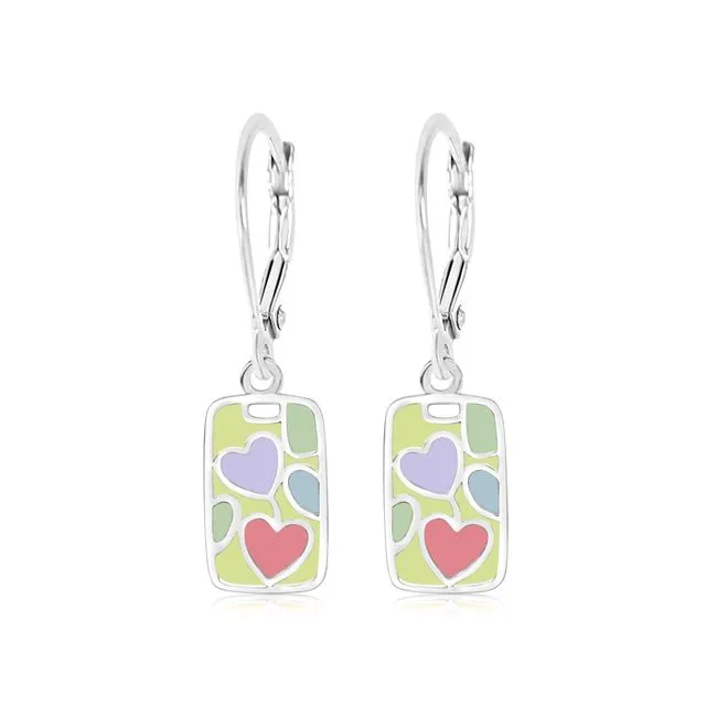 Cellphone with Hearts Leverback Earrings