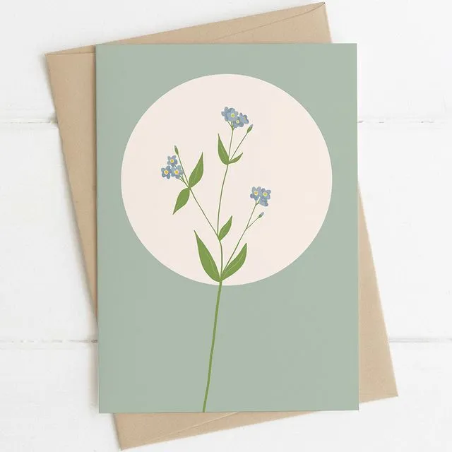'Forget Me Not' Floral Note Card A6 (Unit of 6 Cards)