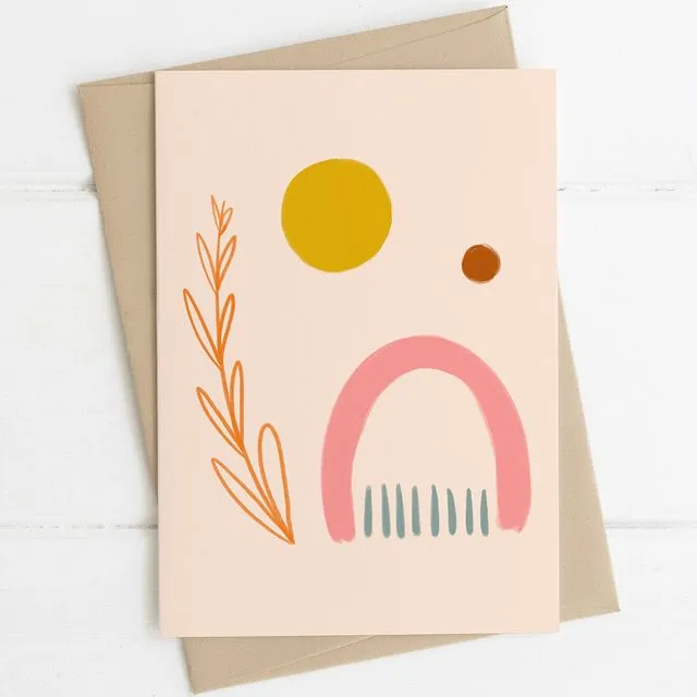 'Abstract Boho' Note Card A6 (Unit of 6 Cards)