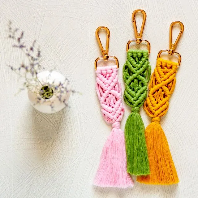 Macrame Key Chains - pack of 3 - Spring Collection