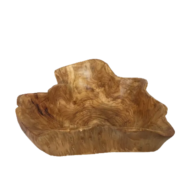 Hand-Crafted Root Wood Live Edge Bowl - Large (18-19" / 3-4")