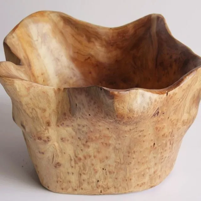 Hand-Crafted Root Wood Live Edge High Bowl - Medium (10-11" / 8")