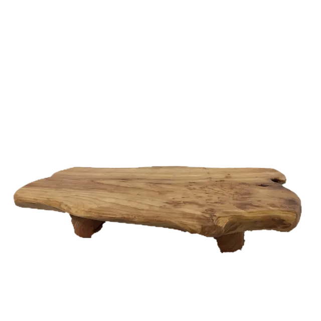 Hand-Crafted Root Wood Live Edge Tray with Feet 8-10" / 16" / 2"