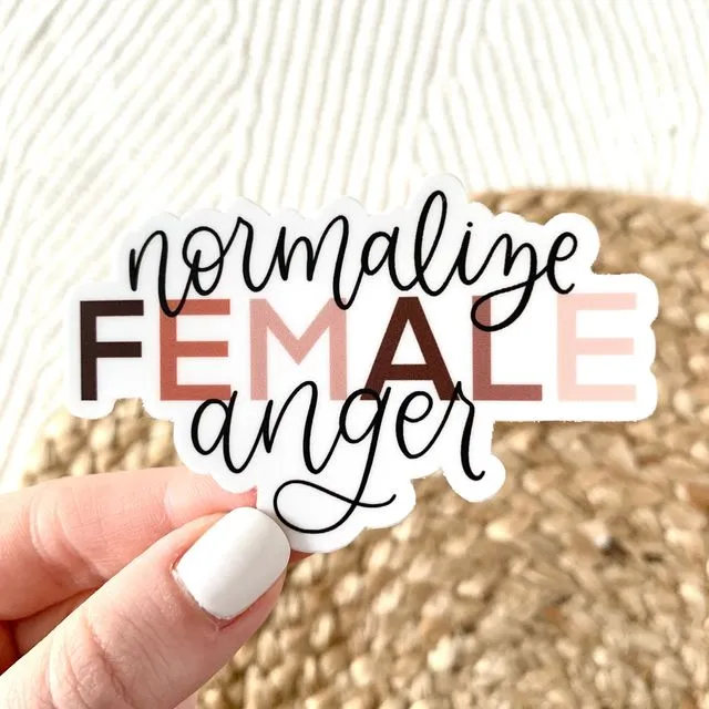 Normalize Female Anger Sticker, 3x3 in.