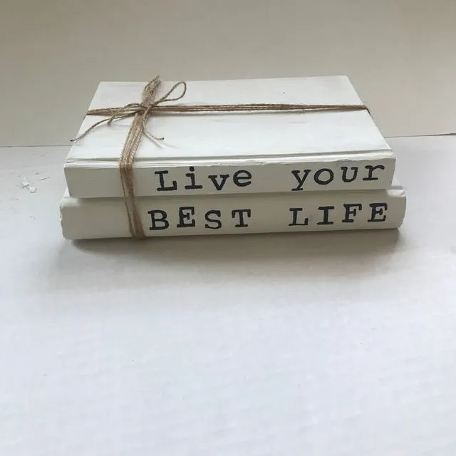 Modern White Cover Stamped Books set of 2