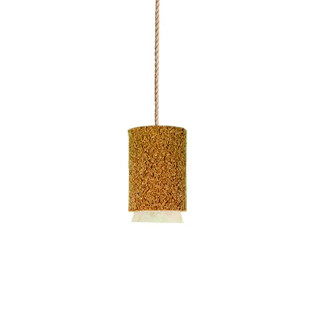 Hanging lamp with natural cork and lace - NEW