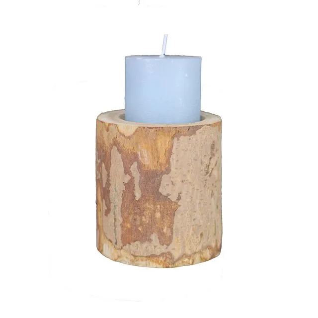 Natural wood candle holder "Simple cut